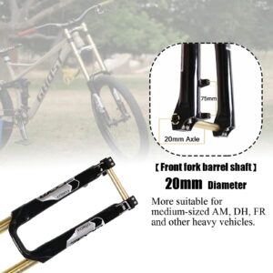 BUCKLOS 26 27.5 29 MTB Bike Suspension Fork 180mm Travel, Bicycle Magnesium Alloy Downhill Forks 20mm Axle, 1-1/8" Threadless Mountain Bikes Fork