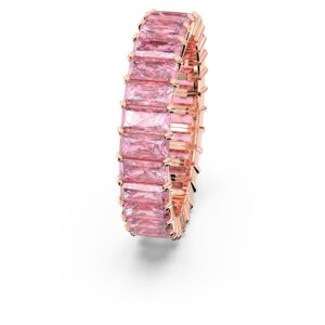 SWAROVSKI Matrix ring, Baguette cut, Pink, Rose gold-tone Finish