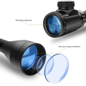 BESTSIGHT 3-9X40 Rifle Scope with Scope Rings