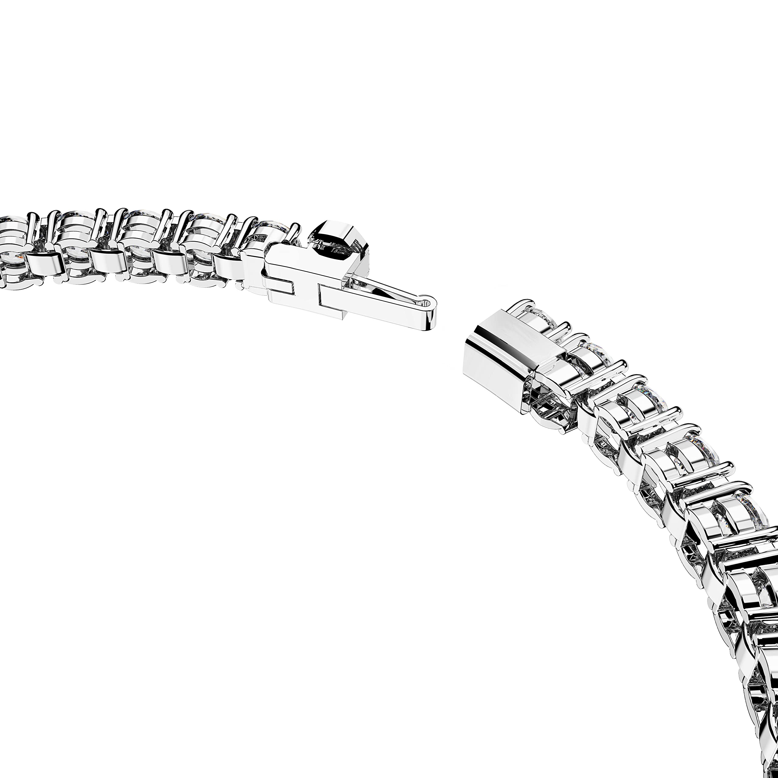 SWAROVSKI Matrix Tennis Bracelet, Round Clear Stones on Rhodium Finished Band, Size S, Part of the Matrix Tennis Collection