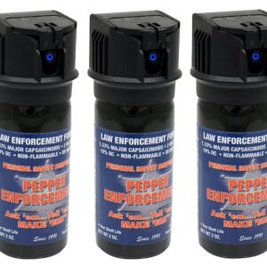 Pepper Enforcement PE510M-FT Splatter Stream Pepper Spray - Maximum Strength 10% OC Formula - Emergency Self Defense Personal Protection (Pack of 3)