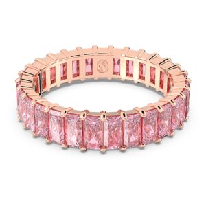 swarovski matrix ring, baguette cut, pink, rose gold-tone finish