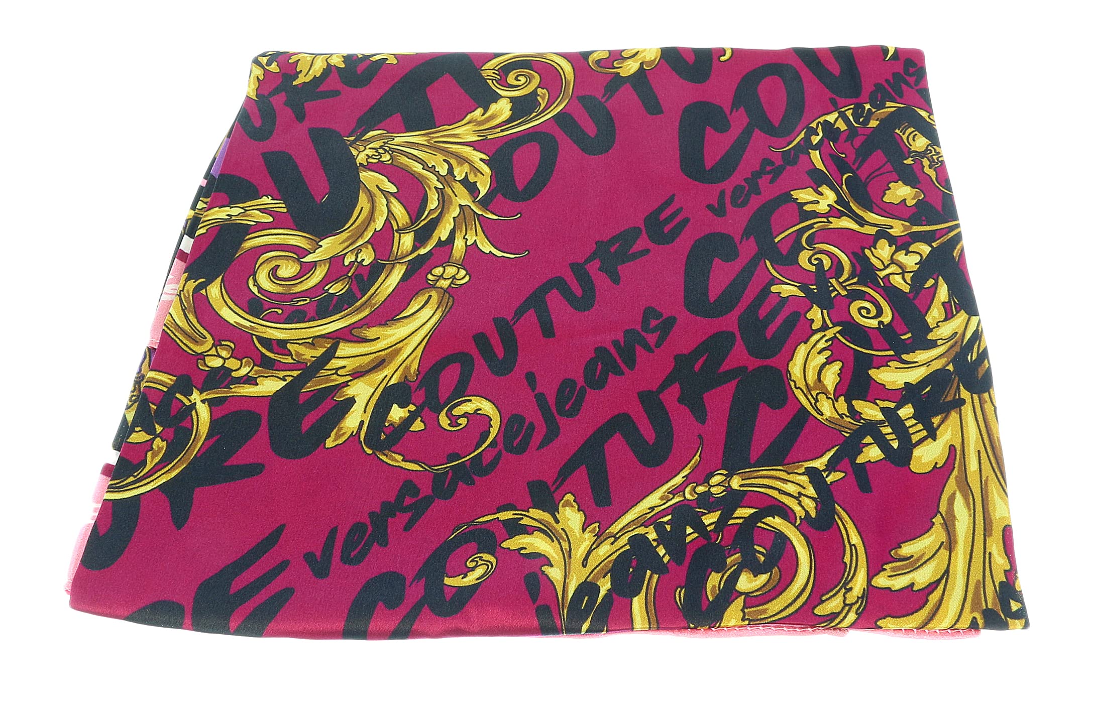 VERSACE JEANS COUTURE Foulard Donna Multicolor Foulard con logo lettering all-over e fantasia baroque UNI