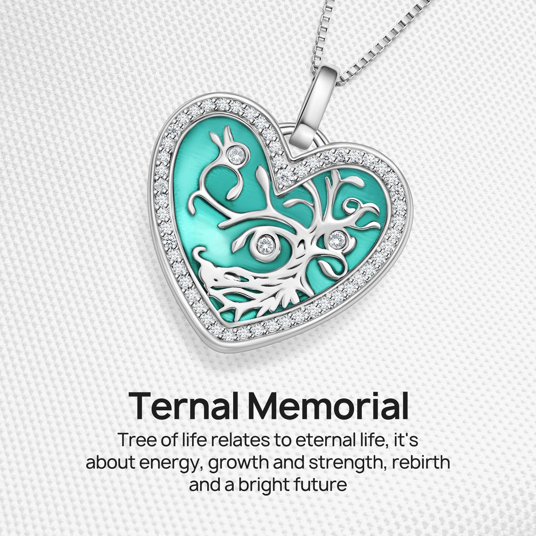 METIS WONG Cremation Urn Necklace for Ashes - Sterling Silver Pendant Cremation Jewelry for Human Ashes Memory Women Mom Grandma Blue Tree of Life Pendants for Loved Ones