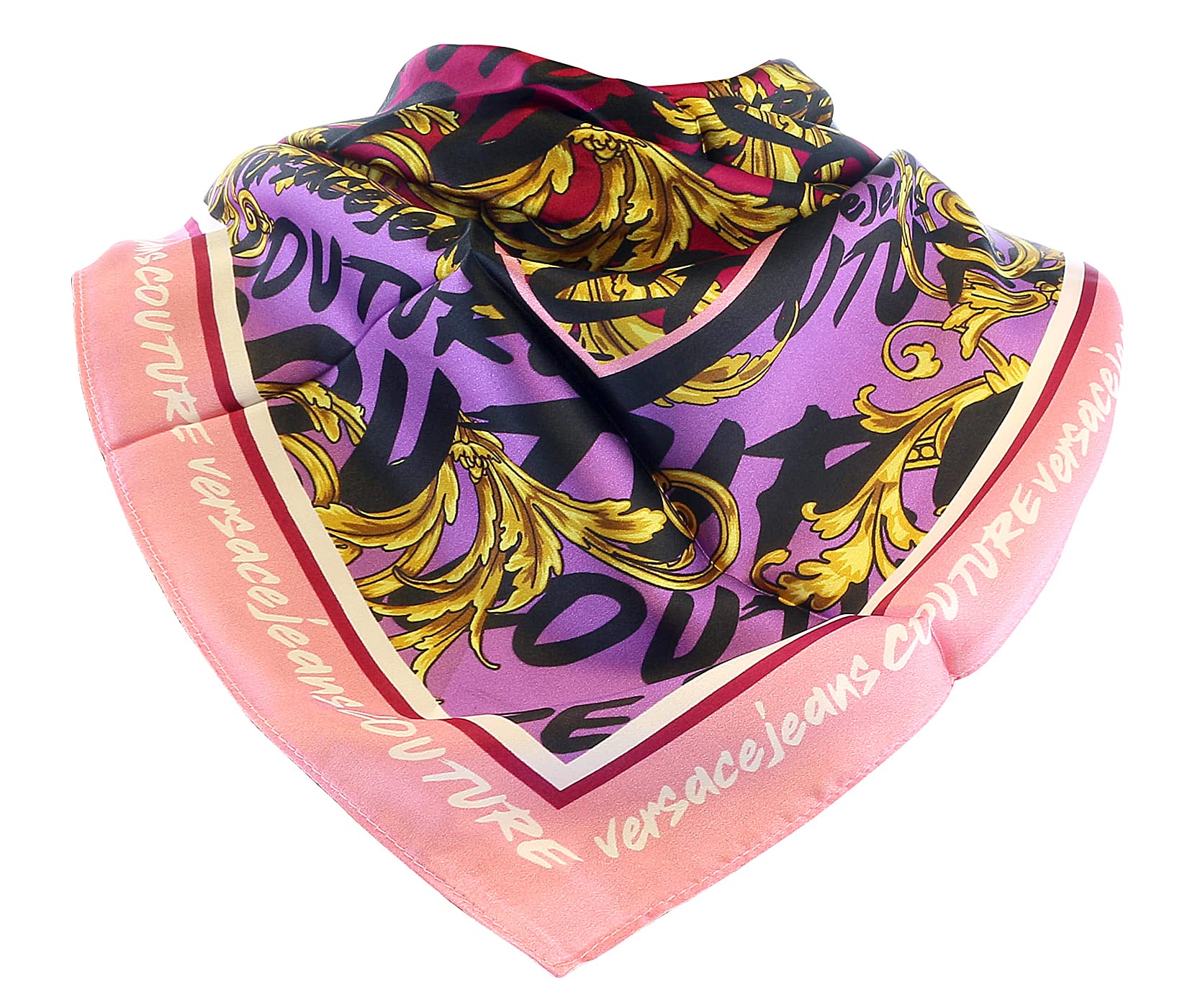 VERSACE JEANS COUTURE Foulard Donna Multicolor Foulard con logo lettering all-over e fantasia baroque UNI