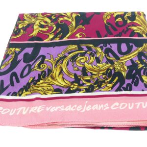 VERSACE JEANS COUTURE Foulard Donna Multicolor Foulard con logo lettering all-over e fantasia baroque UNI