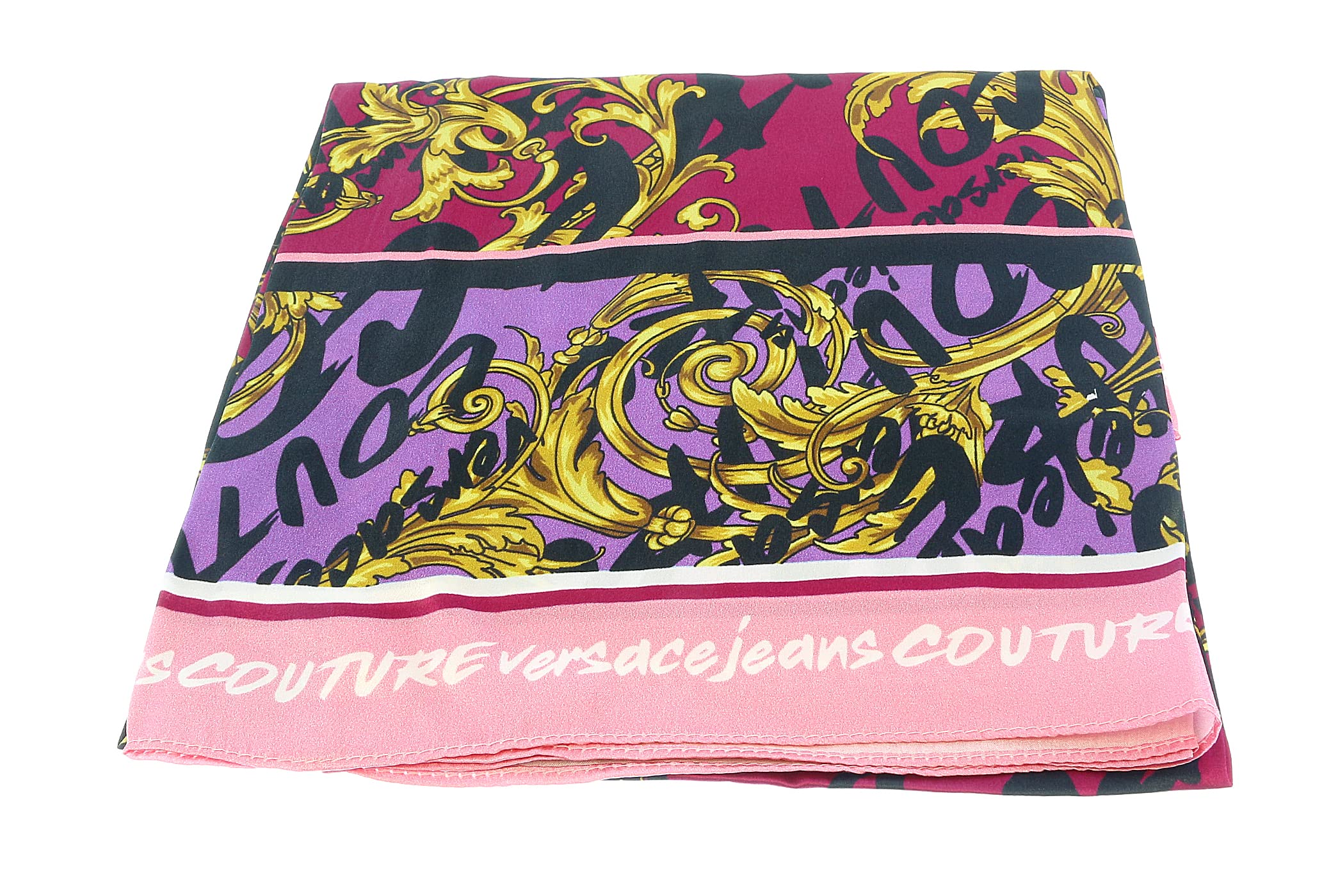 VERSACE JEANS COUTURE Foulard Donna Multicolor Foulard con logo lettering all-over e fantasia baroque UNI