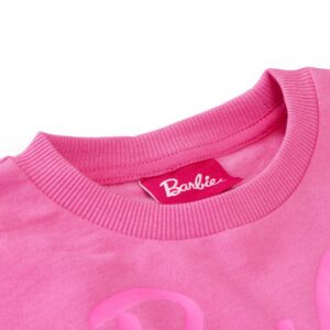 Barbie Girls' Sequined Sweatshirt Kids Long Sleeve Sweater 6 Pink