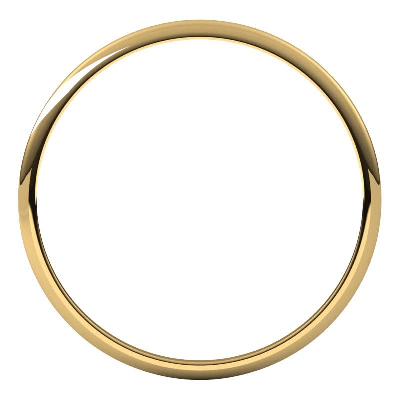 Bonyak Jewelry 18k Yellow Gold 1mm Half Round Ultra-Light Band Stylish Design, Size 7