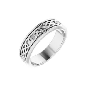 bonyak jewelry sterling silver 5mm celtic-inspired band elegant design, size 5.5