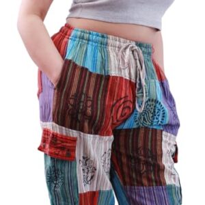 Handmade Om Pants Patchwork Pants Unisex Multisize Himalayan Bohemian Trousers (as1, Alpha, m, Regular, Regular) Multicolor