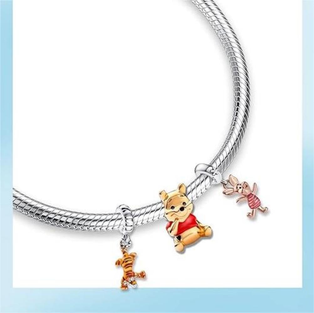 TAORUI Piglet Dangle Charm for Women Bracelets Necklaces in 925 Sterling Silver,Mother's Day Birthday Christmas Valentine's Day Gifts for Women