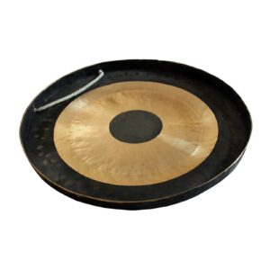 Arborea Sound Healing and Therapy Mini Gong with Gong Stand and Gong Mallet Bronze Alloy Hand Hammered Chinese Chau Gong Home or Office Small Table Gong(12" Chau Gong)