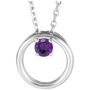 bonyak jewelry platinum natural amethyst circle 16-18" necklace stylish design