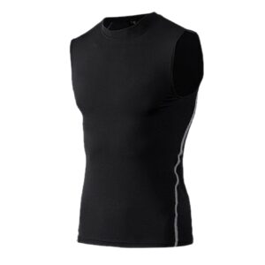 JDSHISO Men Compression Tank Top Fitness Tights Vest Sport Training Vest Quickly Dry Running Compression Sleeveless Shirt Black S