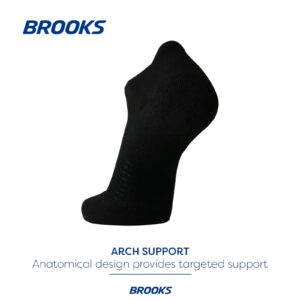 Brooks Ghost No Show Socks I Performance Running Low Profile Socks with Arch Support for Men & Women - Black - X-Large