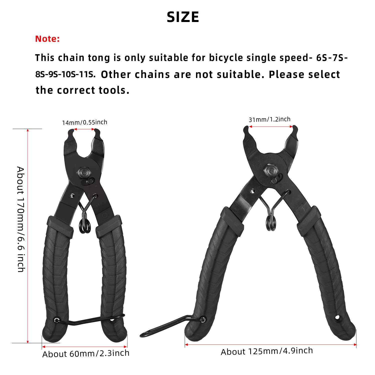 FLY_H Bike Chain Pliers Chain Master Link Pliers Tool +Bike Chain Break Tool Chain Cutter Splitter Breaker+Bike Wear Detection Ruler Chain Wear Indica