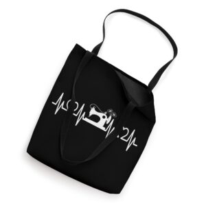 Heartbeat Pulse Sewing Machine Seamstress Tote Bag