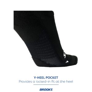 Brooks Ghost No Show Socks I Performance Running Low Profile Socks with Arch Support for Men & Women - Black - X-Large