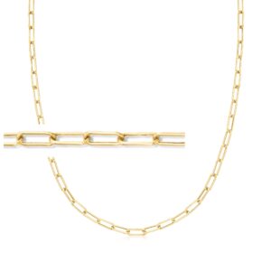 canaria 3mm 10kt yellow gold paper clip link choker necklace. 13 inches