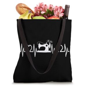 Heartbeat Pulse Sewing Machine Seamstress Tote Bag