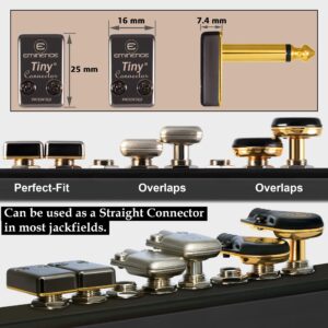 WORLDS BEST CABLES 6 Units - 9 Inch - Pedal, Effects, Patch, Instrument Cable Custom Made Using Mogami 2319 Wire & Eminence Tiny Gold-Plated Angled TS Connectors