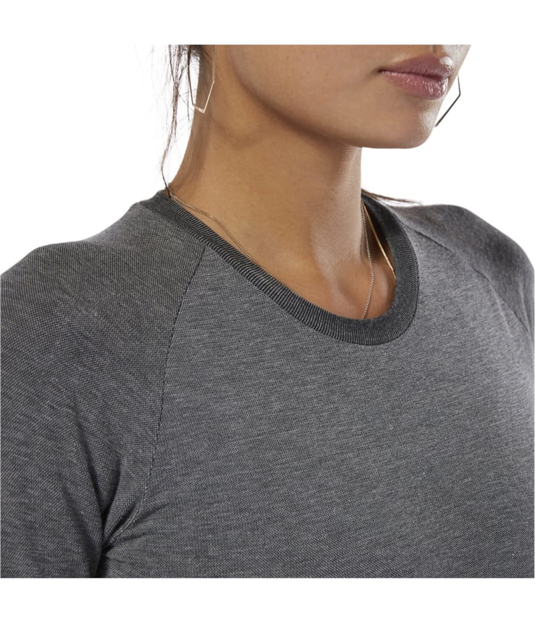 Reebok Womens Nature X Coverup Basic T-Shirt, Grey, Small