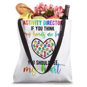 Activity Director Heart Activity Professional Week Tote Bag