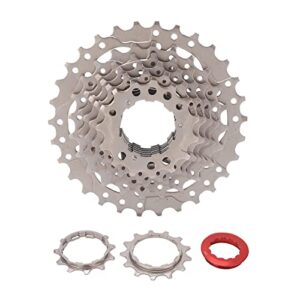 Raguso Bicycle Multiple Freewheel, Nickel Chrome Steel High Compatibility 8 Speed Bike Cassette Wheel for Road Bike