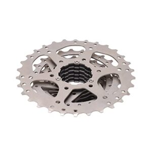 Raguso Bicycle Multiple Freewheel, Nickel Chrome Steel High Compatibility 8 Speed Bike Cassette Wheel for Road Bike