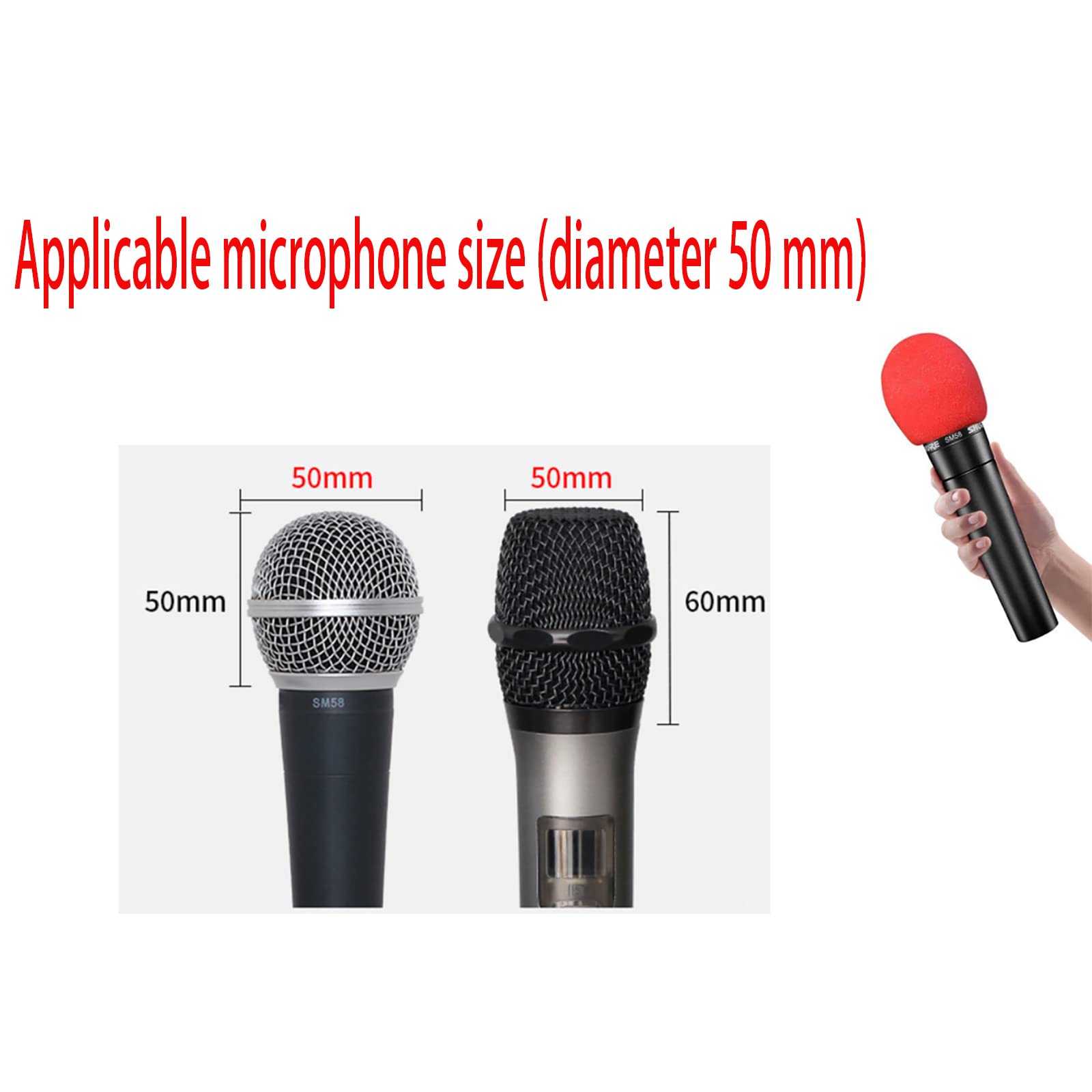 GWYAN 10 Pcs Wireless Handheld Microphone Silicone Ring Foam Windscreen Covers Bottom Rod Sleeve Holder Set Shakeproof Anti-Rolling (5 colors)