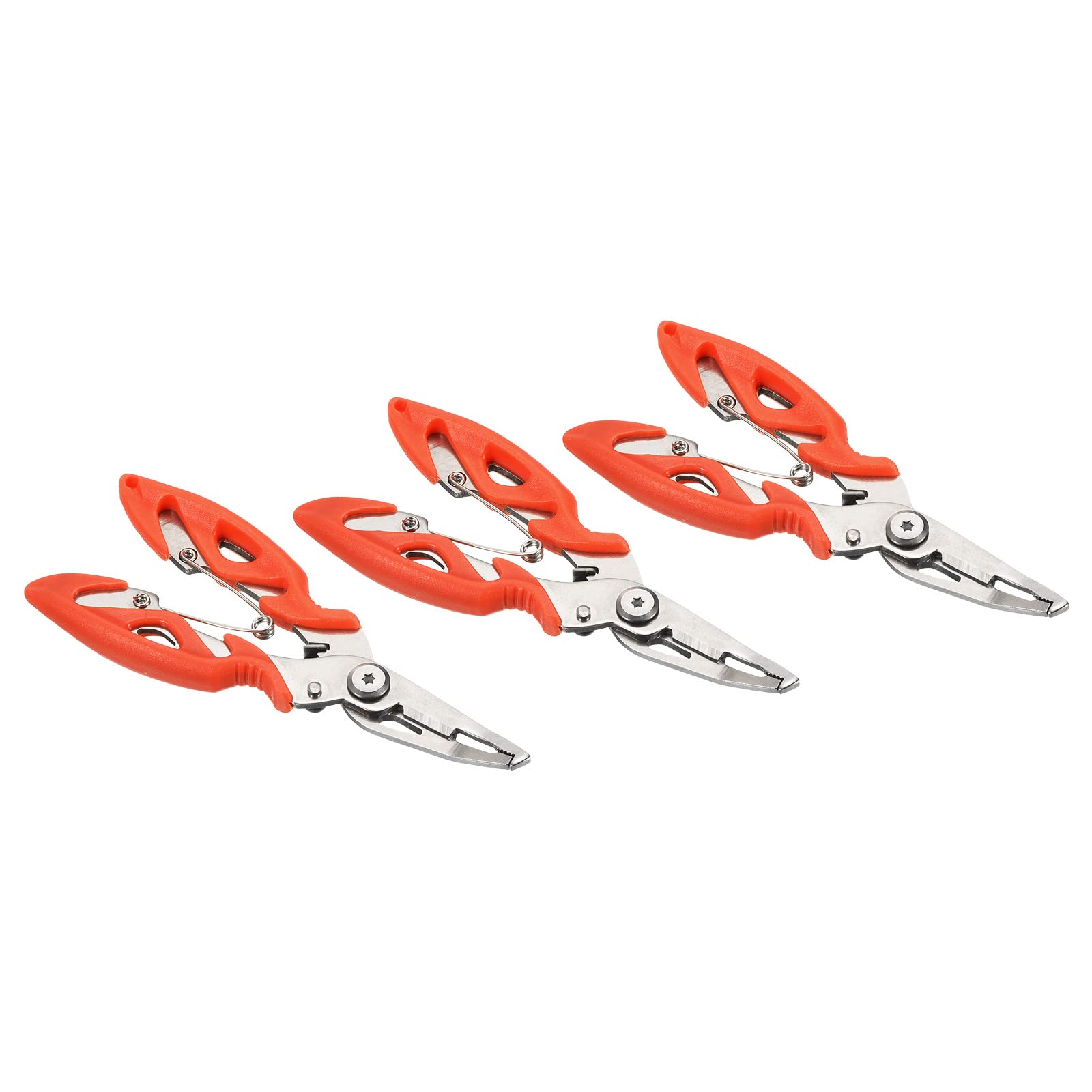 PATIKIL Fishing Pliers, 3Pcs Stainless Steel Hook Remover Fishing Lines Cutter Tool for Fishing, Orange