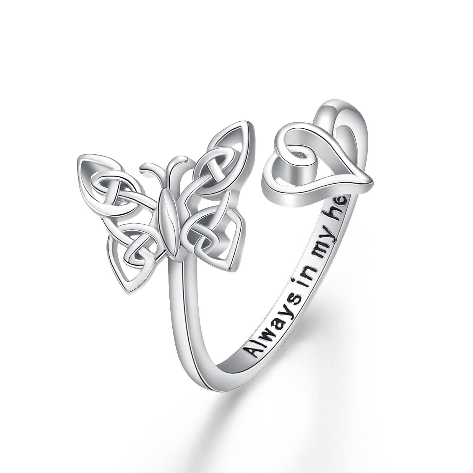 Palpitate Butterfly Rings for Women Butterfly Rings 925 Sterling Silver Celtic Knot Butterfly Jewelry Gifts for Women