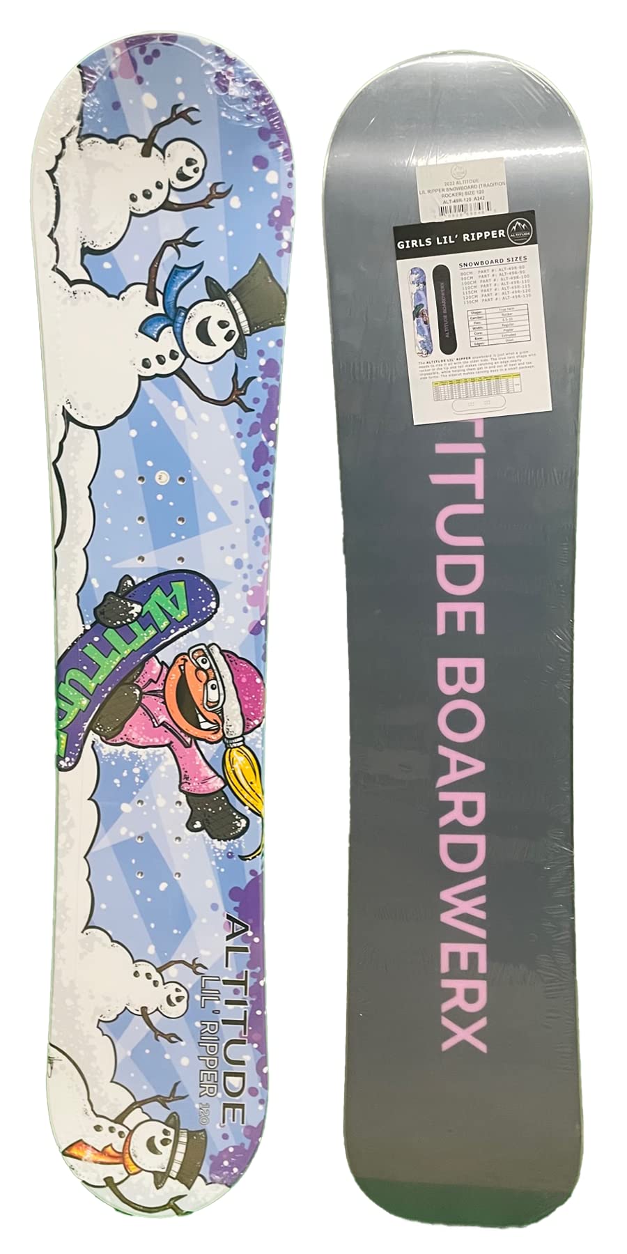 Girls Lil' Ripper Beginner (Rocker Camber) Snowboard 90CM