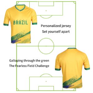 Fan Soccer Jersey Official Brazil 2022 World Cup (Brazil, Small)