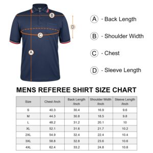 TopTie Baseball and Softball Referee Shirt Short Sleeve Polo Shirt Umpire Jersey-Navy-XL