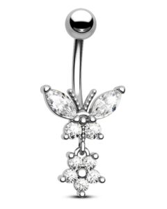 cm crareesi mania belly button ring dangle 14g belly button rings butterfly 316l stainless steel short belly button ring 14g belly button piercing jewelry