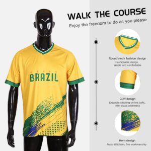 Fan Soccer Jersey Official Brazil 2022 World Cup (Brazil, Small)