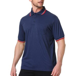 TopTie Baseball and Softball Referee Shirt Short Sleeve Polo Shirt Umpire Jersey-Navy-XL