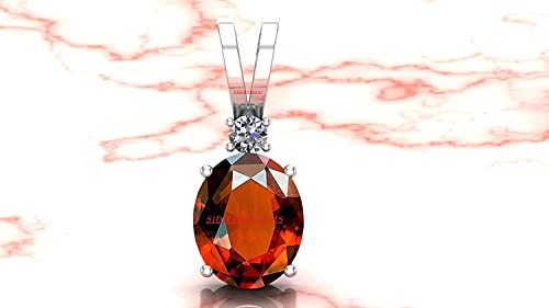 Tongari 6.25 Ratti 5.00 Carat Certified A+ Quality Natural Hessonite Garnet Gomed Stone Silver Pendant Locket