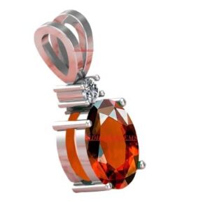 Tongari 6.25 Ratti 5.00 Carat Certified A+ Quality Natural Hessonite Garnet Gomed Stone Silver Pendant Locket