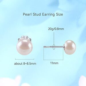 Limerencia Hypoallergenic F136 Pure Ttitanium Handpicked White Freshwater Cultured Pearl Earrings Studs G23 Implant Grade Piercing (7-7.5 mm, Titanium)