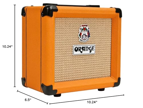 Orange PPC108 1x8” Closed-Back Speaker Cabinet Bundle with Orange MT20 Micro Terror Amp Head, Orange Woven Guitar Cable, Speaker Cable and Liquid Audio Polishing Cloth (5 Items)