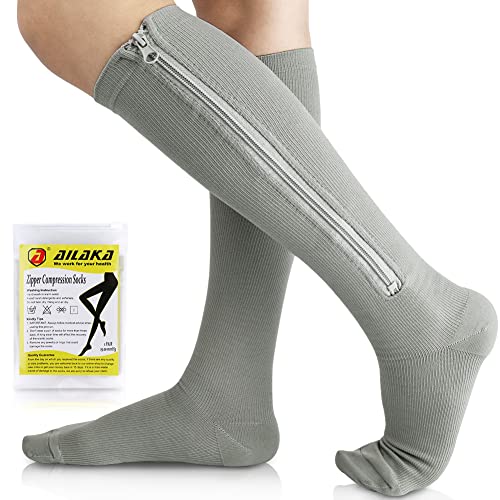 Ailaka Medical 15-20 mmHg Zipper Compression Socks Women Men