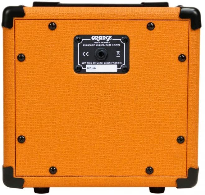 Orange PPC108 1x8” Closed-Back Speaker Cabinet Bundle with Orange MT20 Micro Terror Amp Head, Orange Woven Guitar Cable, Speaker Cable and Liquid Audio Polishing Cloth (5 Items)