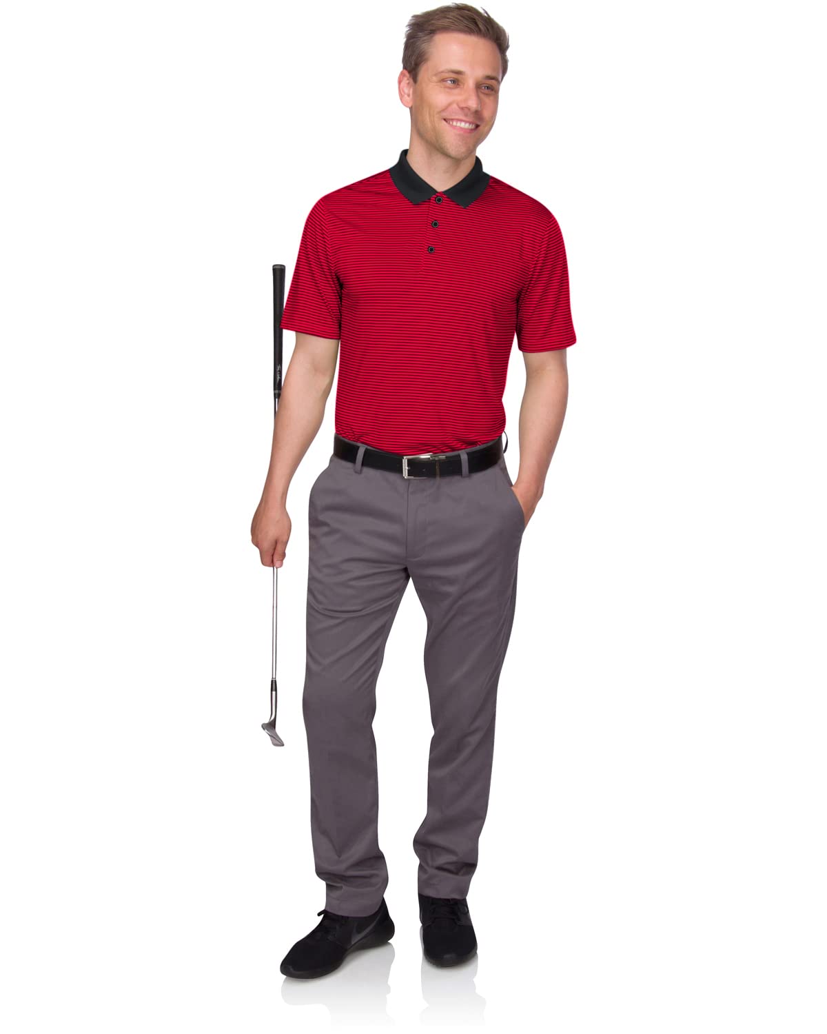 Three Sixty Six Quick Dry Golf Shirts for Men - Moisture Wicking Short-Sleeve Casual Polo Shirt