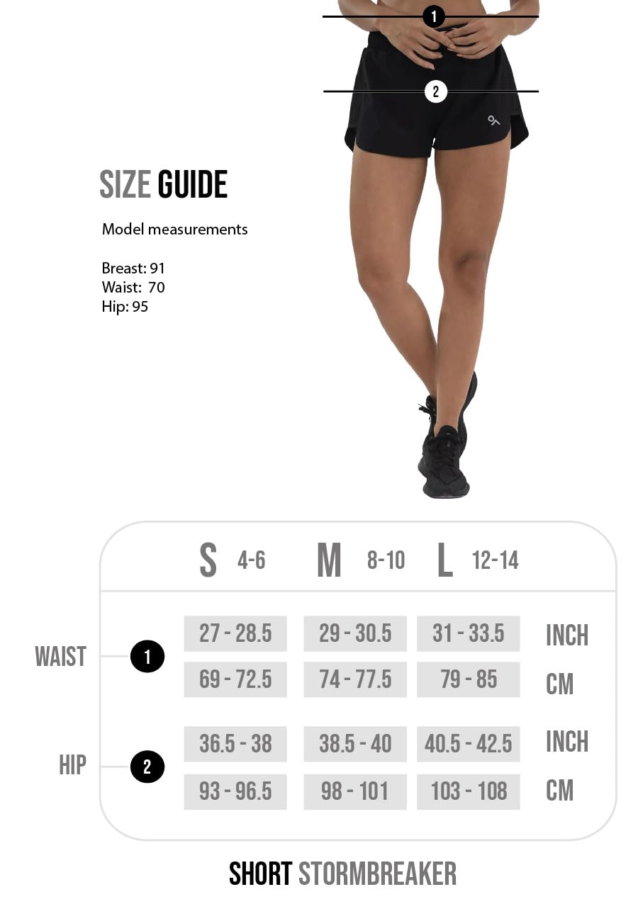 GYMCO | Women's Short StormBreaker - Sports Shorts with Sweat Technology, Shorts for Training. Black/Black