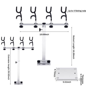 Crappie Rod Holder PVC Coated Steel Wire Fishing Pole Holders for Boats Anglers Fishing Boat Accessories with Replacement Mounting Plate and 360 Degree Rotation Adjustable Height (Novel, 1 Set)