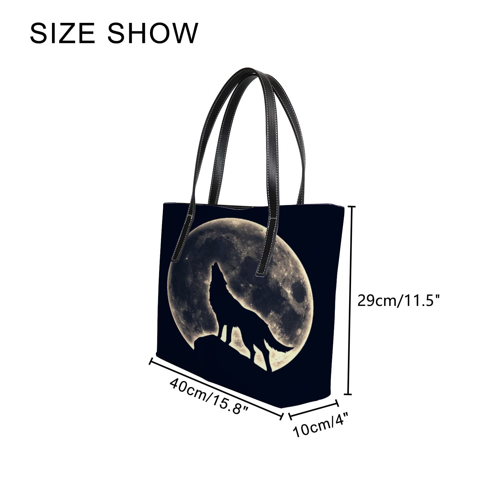 Tote Bag for Women Howling Wolf Moon Leather Handbags Women's Crossbody Handbags for Women Coach Handbags Tote Bag with Zipper.