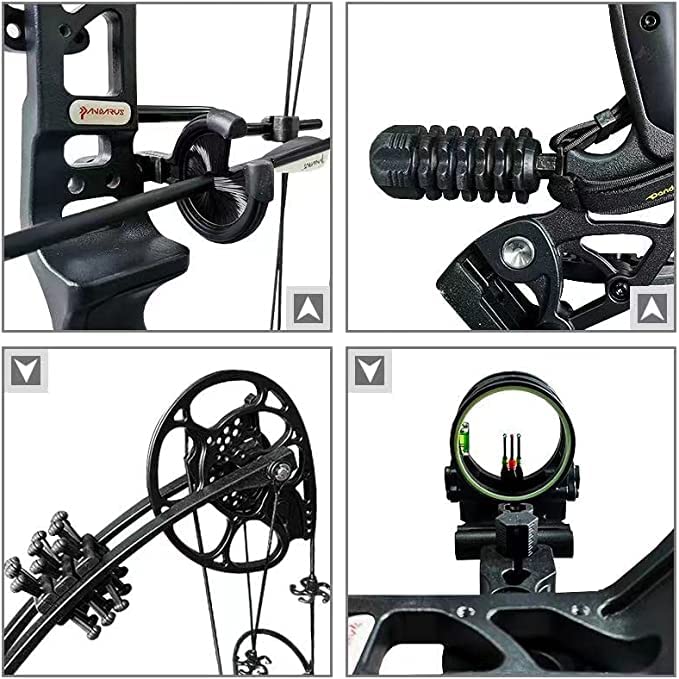 PANDARUS Compound Bow Set 15-45lbs for Pull Beginner and Teens Right Handed Adjustable 18"-29" Draw Length, 320 FPS Speed, Hunting Bow Archery Set New 2024(Camo Right Handed Bag Pro)